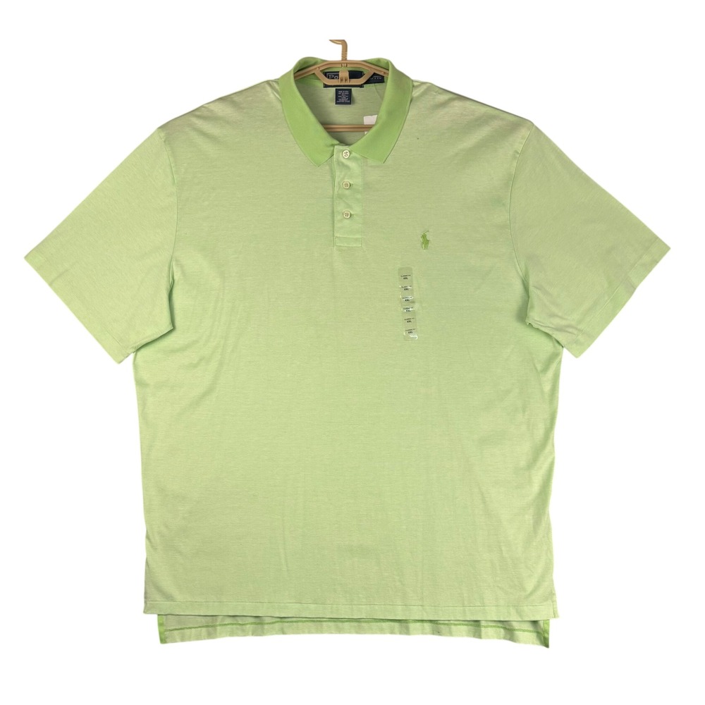 Polo Ralph Lauren Mens XXL Lime Green White Pima Cotton Polo Shirt NWT 1244398